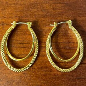 Bundle 3 for $12. Gold Tone Hoop Earrings